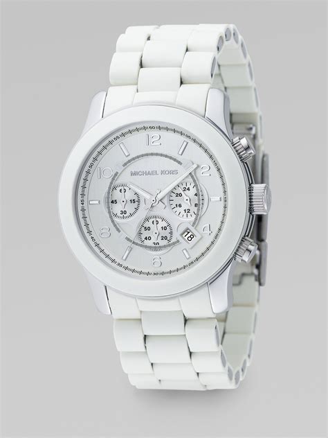 michael kors mens white watch|silver mk watch.